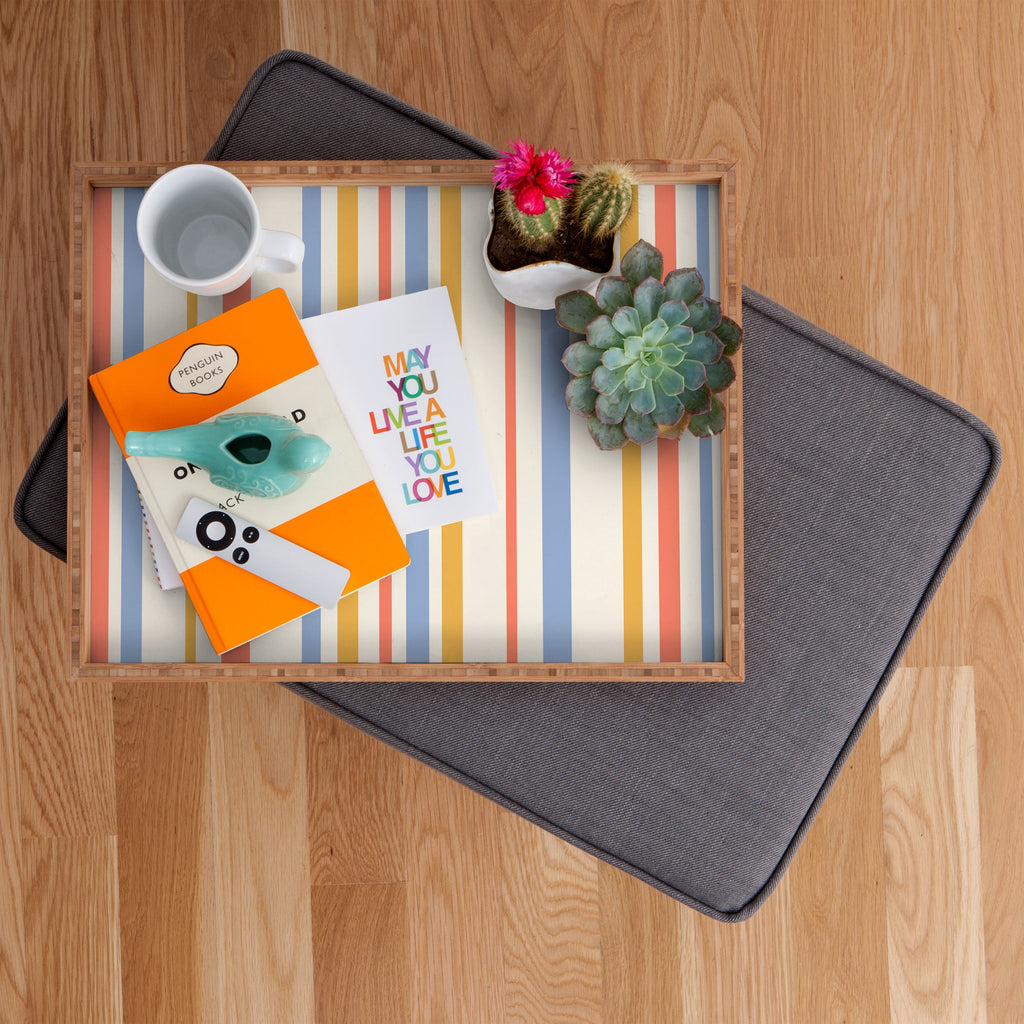 Colour Poems Classic Retro Stripes III Rectangular Tray