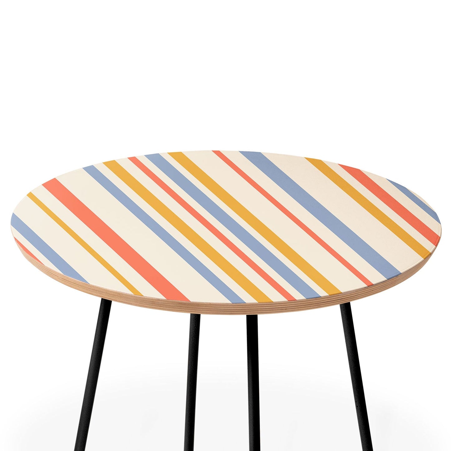 Colour Poems Classic Retro Stripes III Round Side Table