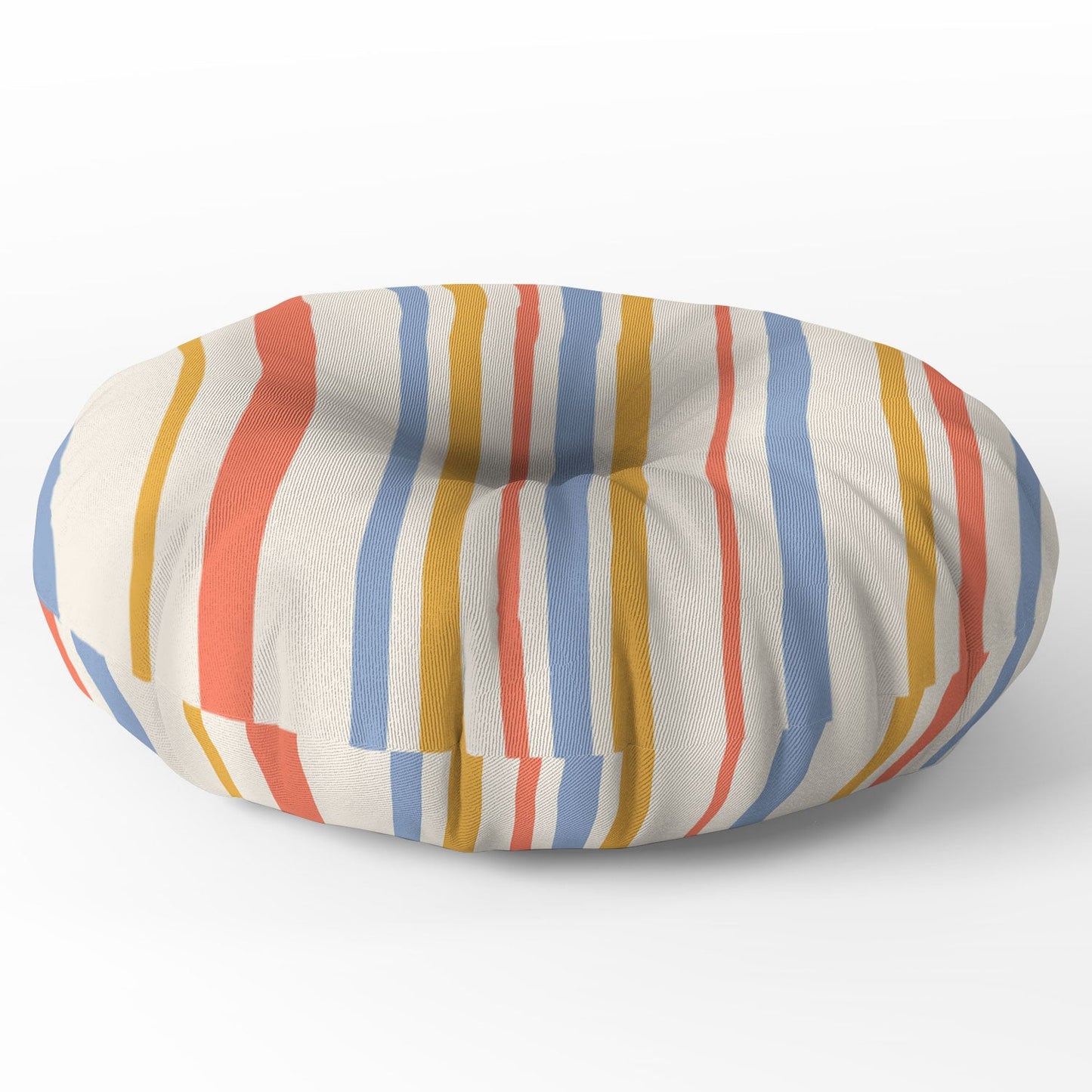 Colour Poems Classic Retro Stripes III Floor Pillow Round