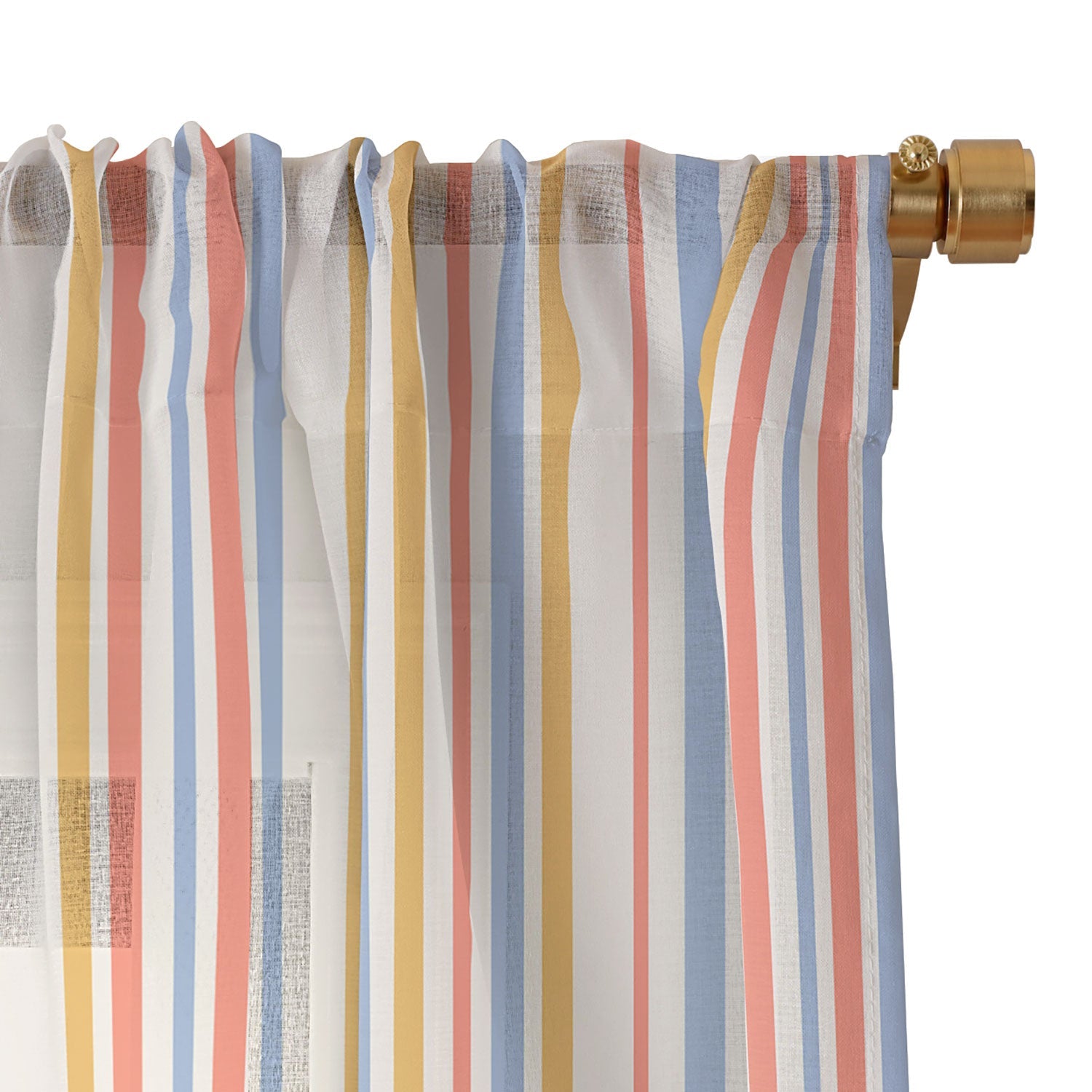 Colour Poems Classic Retro Stripes III Sheer Window Curtain