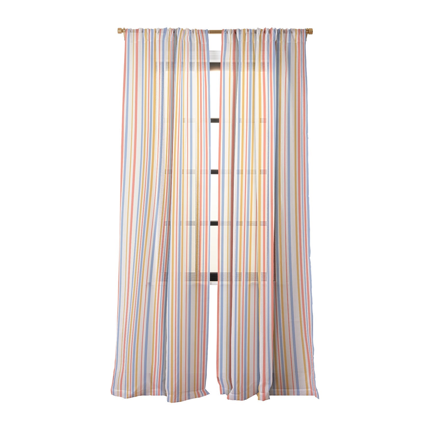 Colour Poems Classic Retro Stripes III Sheer Window Curtain
