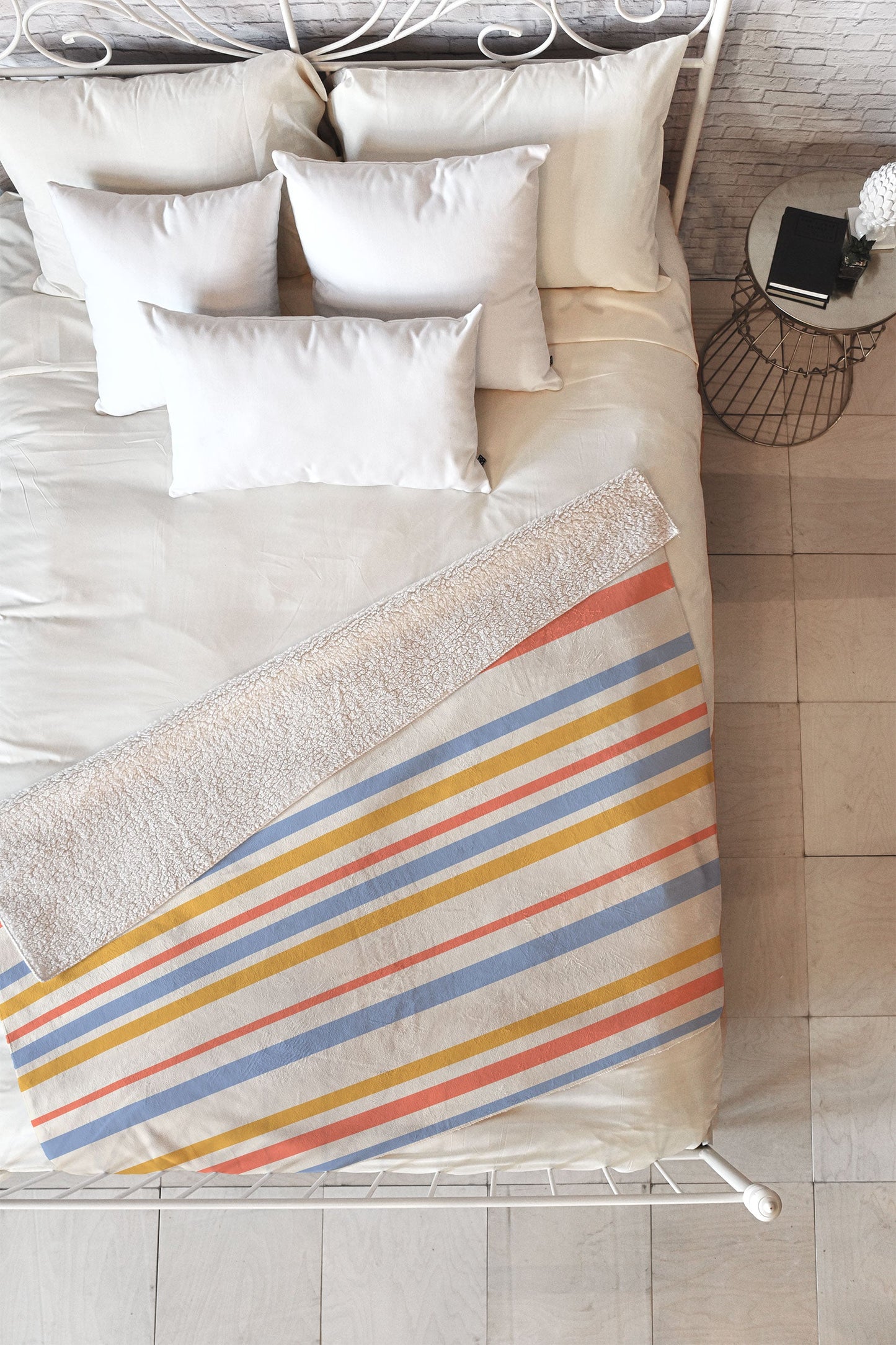 Colour Poems Classic Retro Stripes III Fleece Throw Blanket