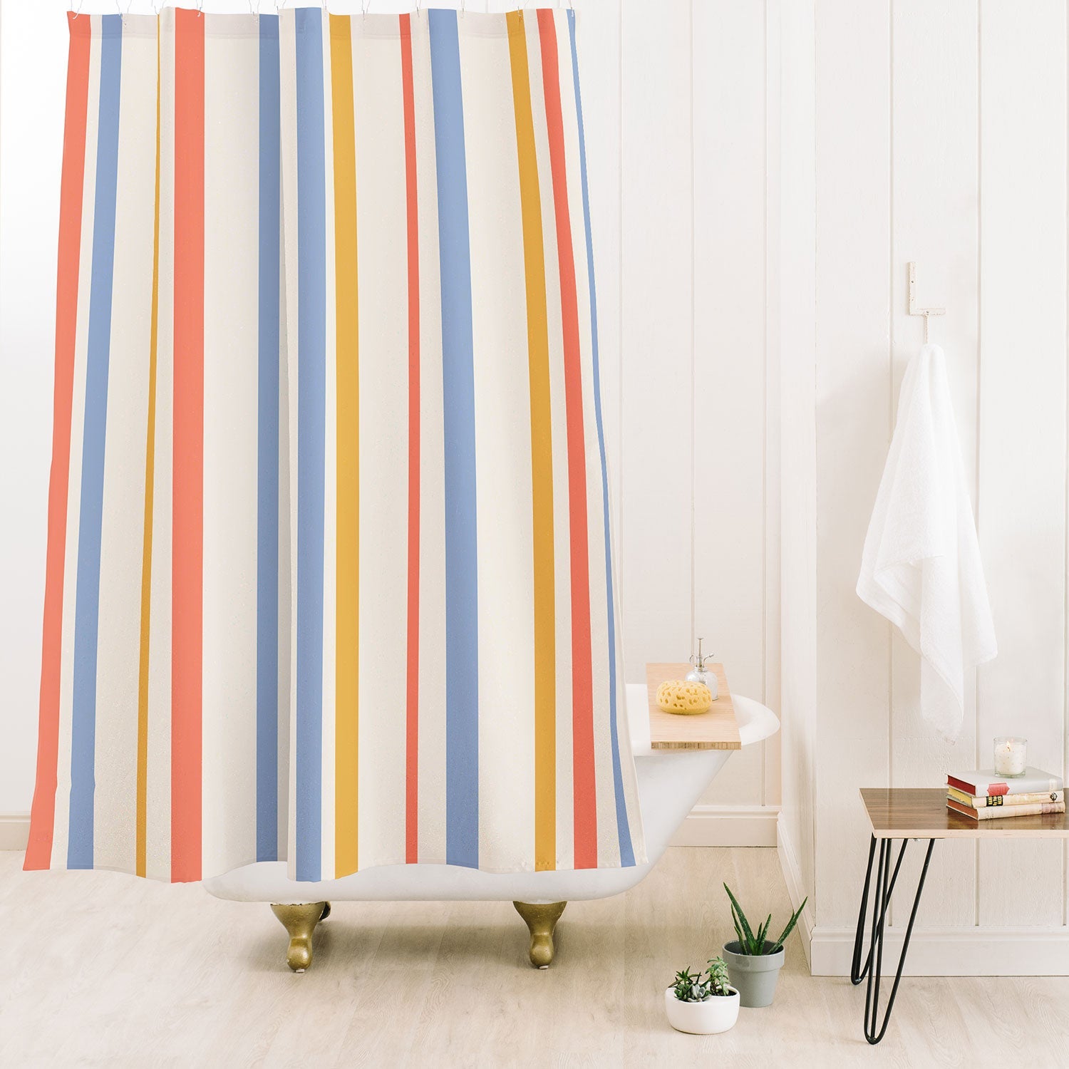 Colour Poems Classic Retro Stripes III Shower Curtain