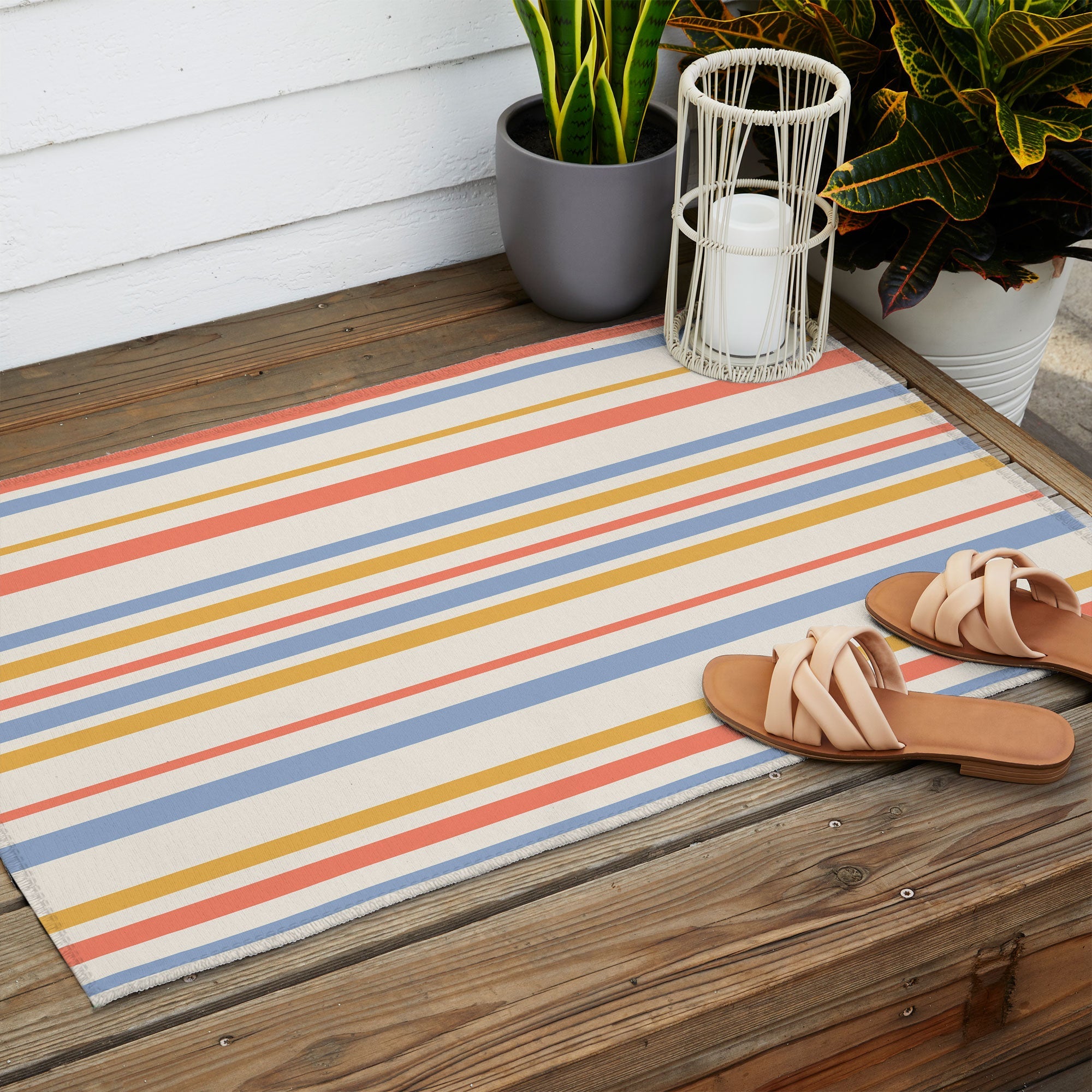 Colour Poems Classic Retro Stripes III Outdoor Rug