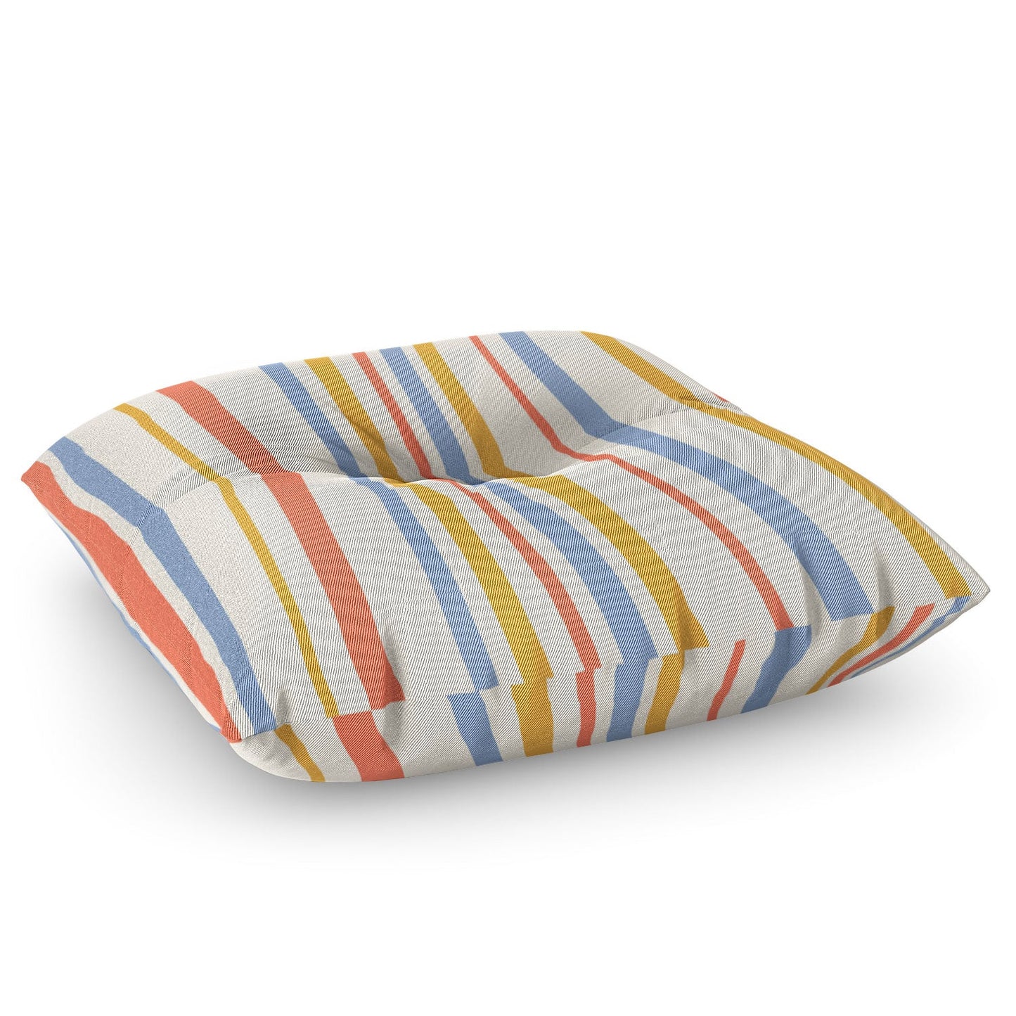 Colour Poems Classic Retro Stripes III Floor Pillow Square