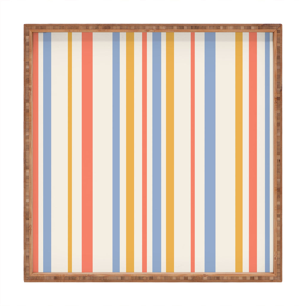 Colour Poems Classic Retro Stripes III Square Tray