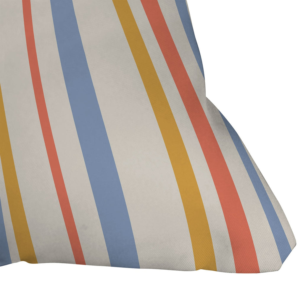 Colour Poems Classic Retro Stripes III Outdoor Throw Pillow