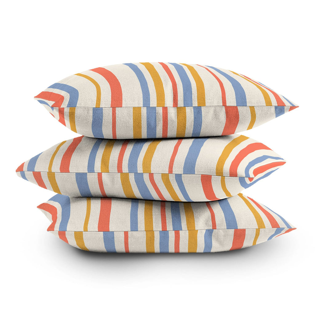 Colour Poems Classic Retro Stripes III Outdoor Throw Pillow