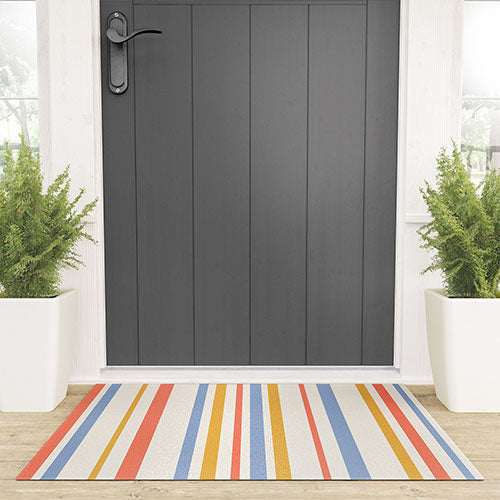 Colour Poems Classic Retro Stripes III Welcome Mat