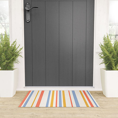 Colour Poems Classic Retro Stripes III Welcome Mat