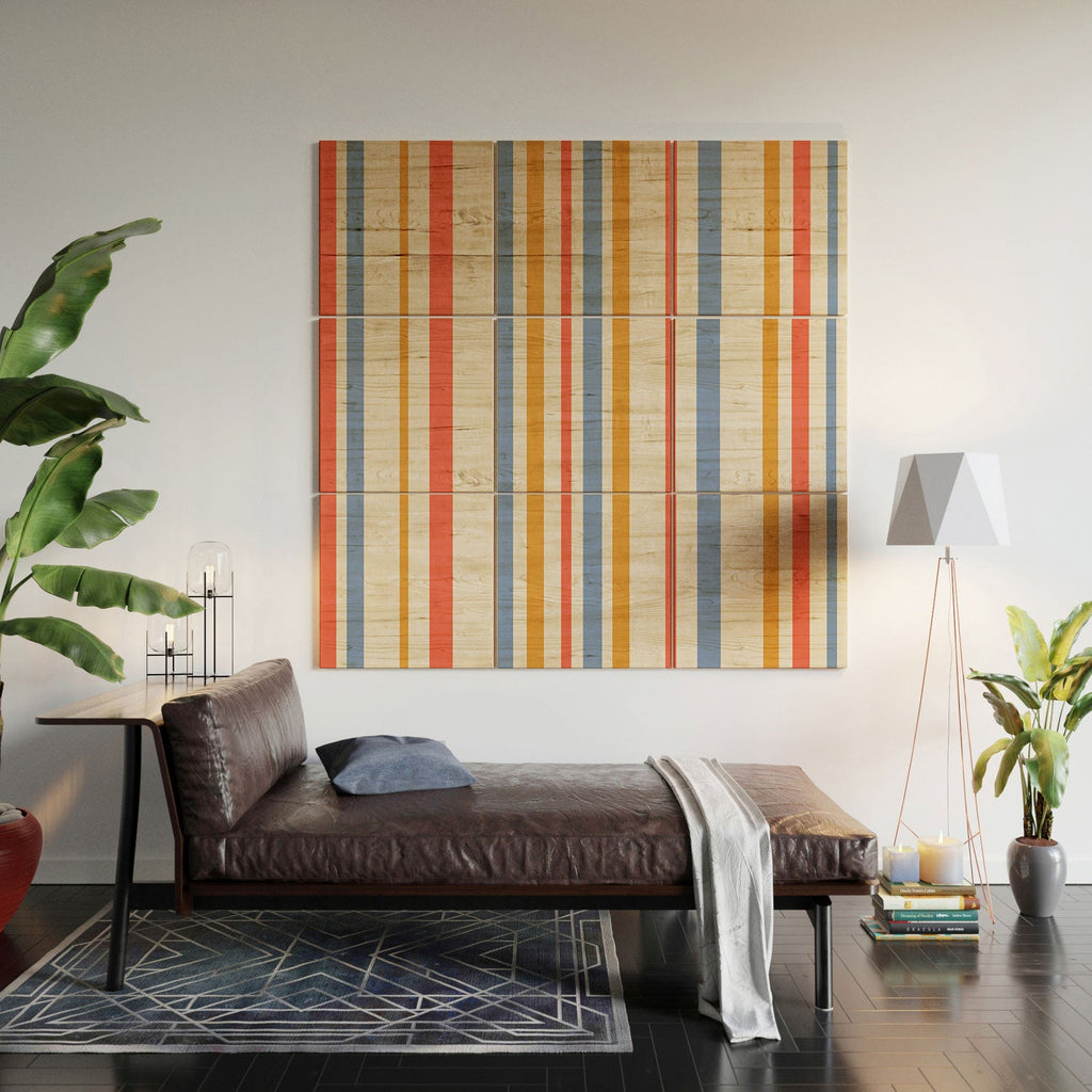 Colour Poems Classic Retro Stripes III Wood Wall Mural