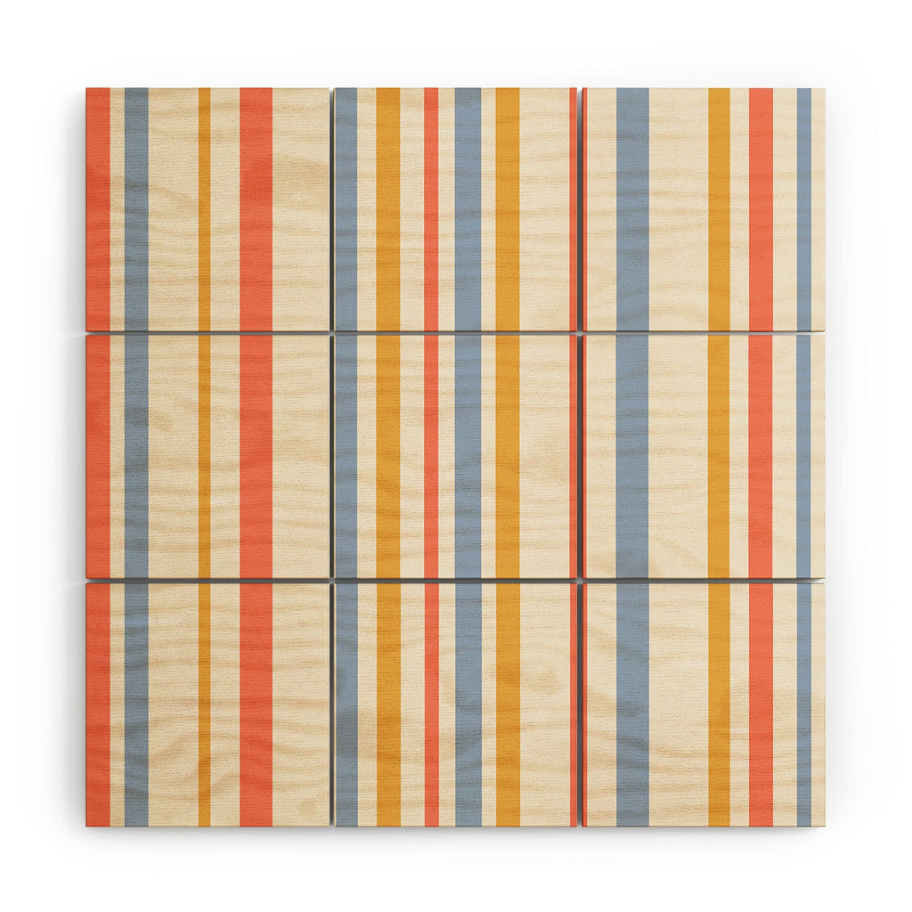 Colour Poems Classic Retro Stripes III Wood Wall Mural