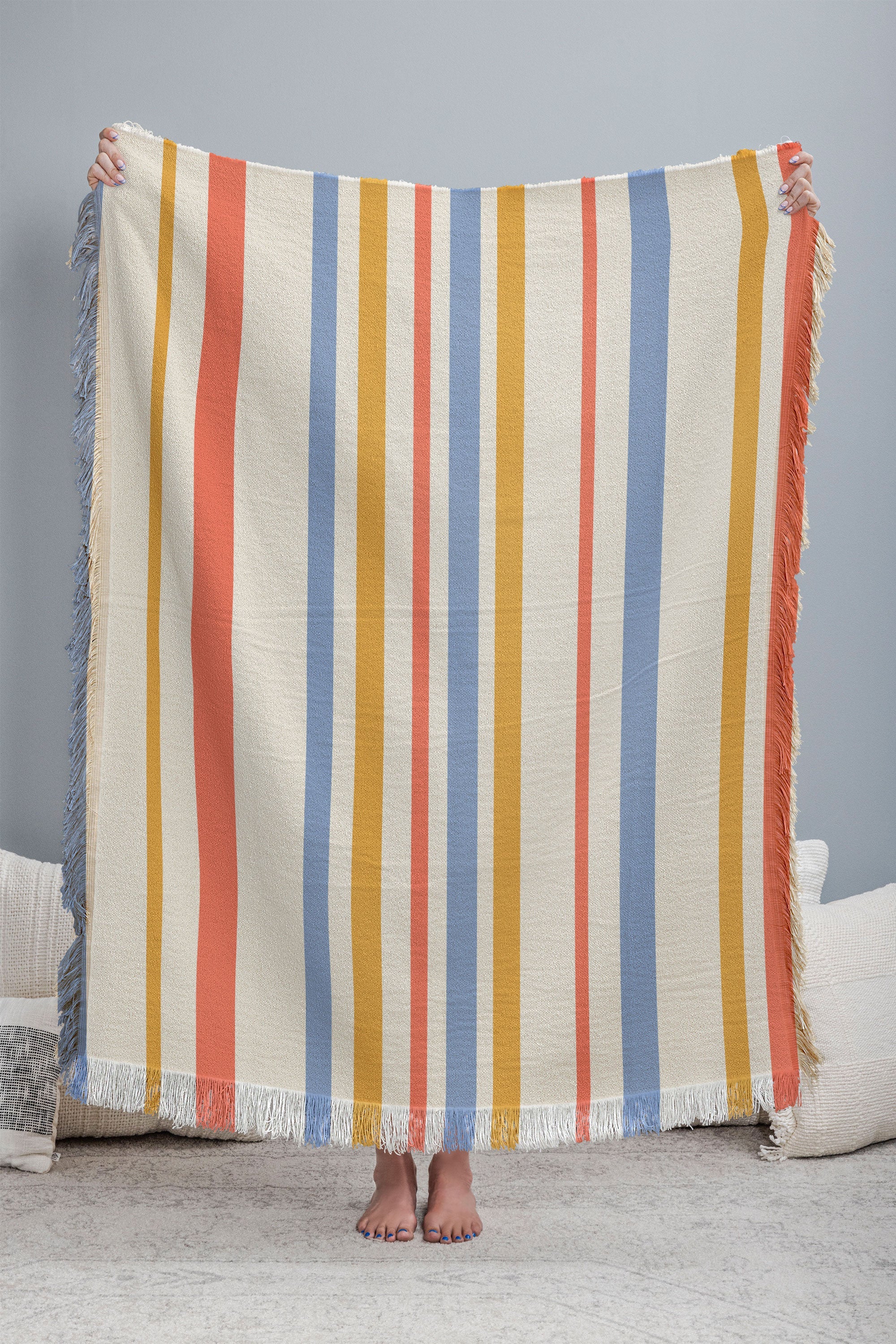 Colour Poems Classic Retro Stripes III Throw Blanket
