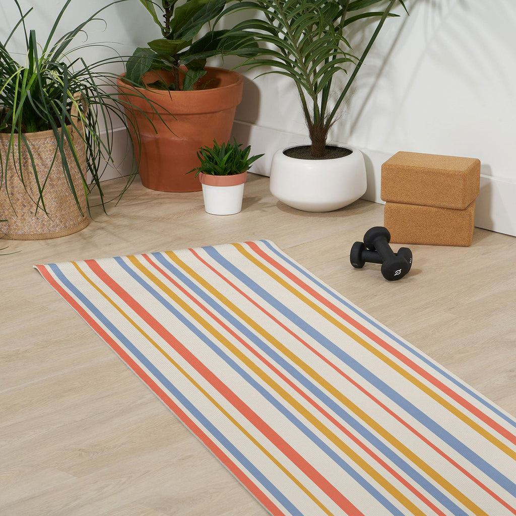 Colour Poems Classic Retro Stripes III Yoga Mat