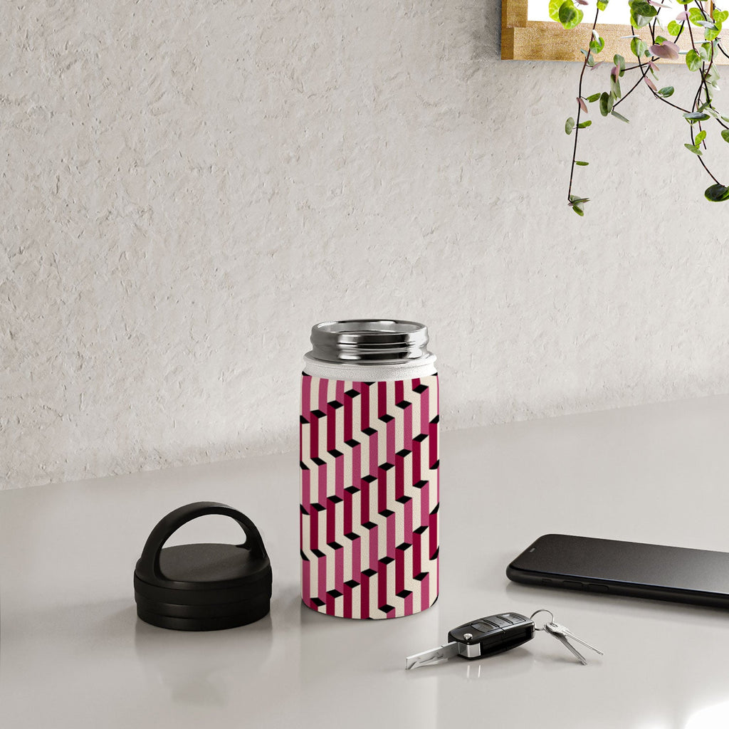 Colour Poems Columns Pattern I Water Bottle