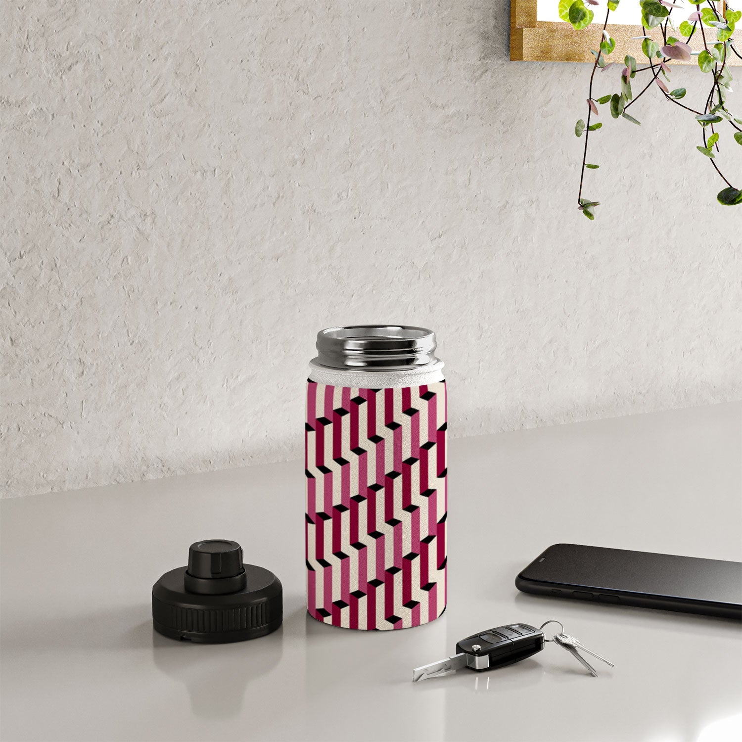 Colour Poems Columns Pattern I Water Bottle