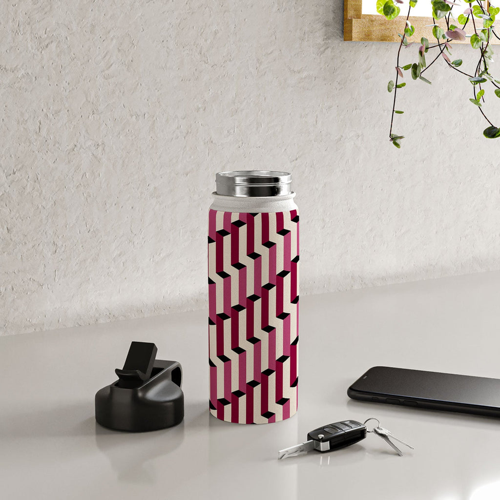 Colour Poems Columns Pattern I Water Bottle