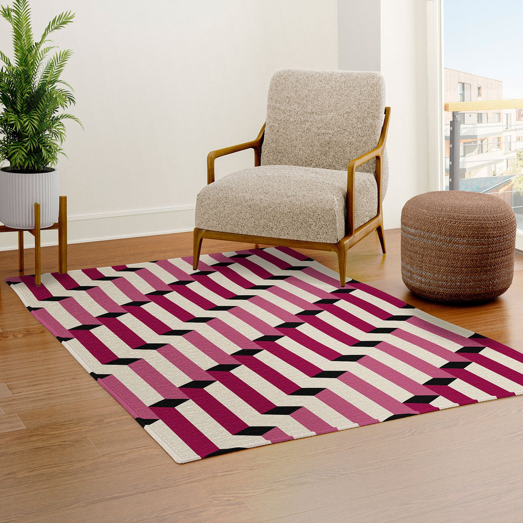 Colour Poems Columns Pattern I Area Rug