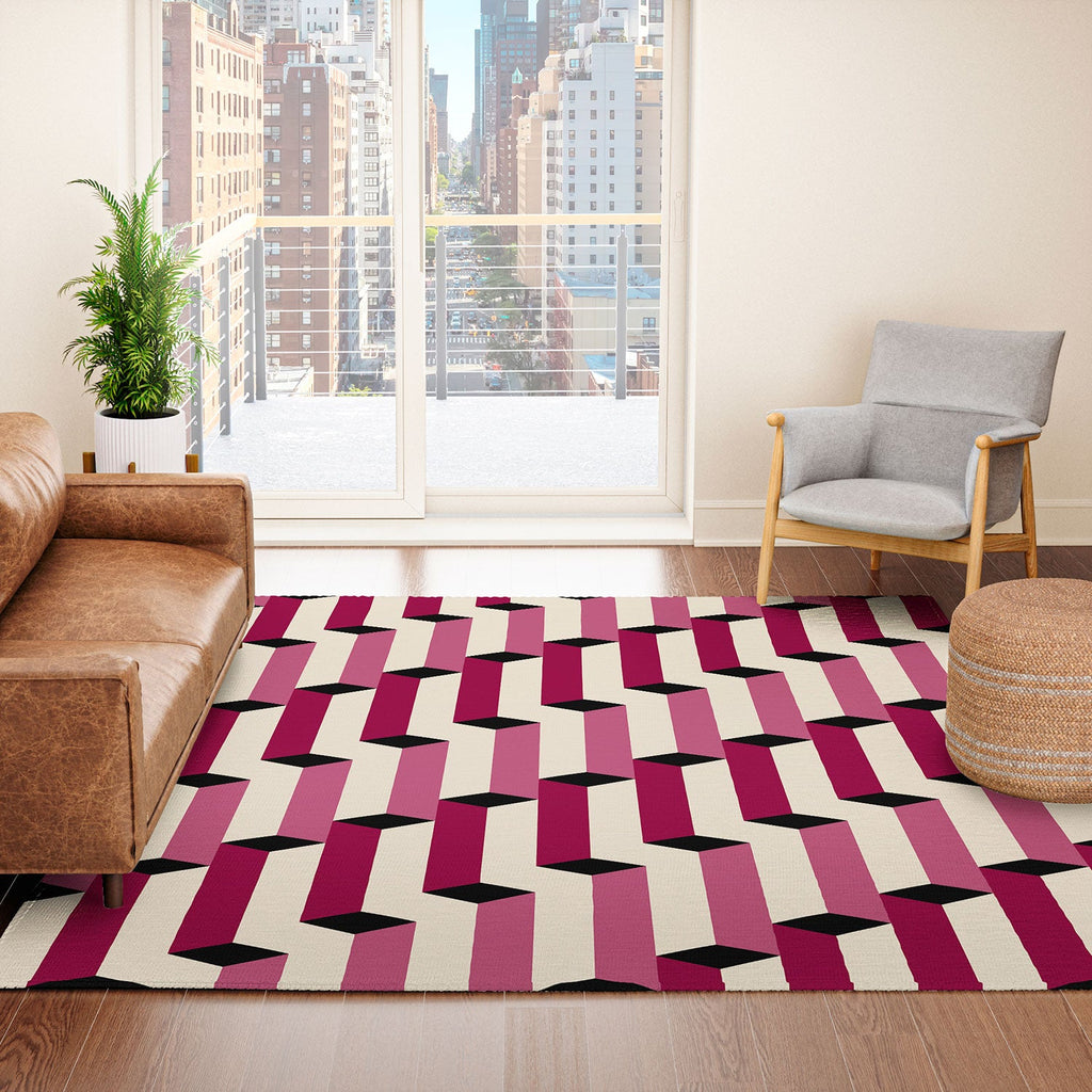 Colour Poems Columns Pattern I Area Rug
