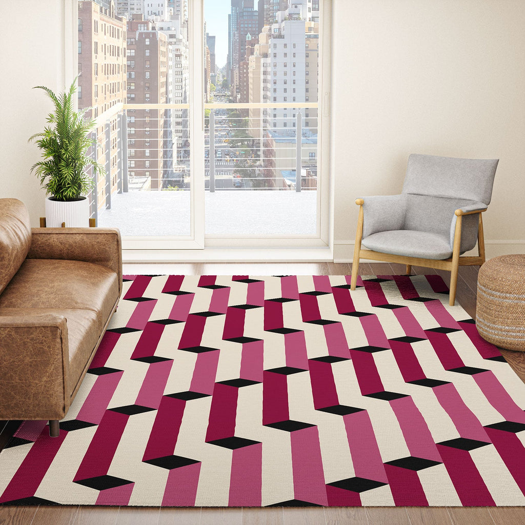 Colour Poems Columns Pattern I Area Rug