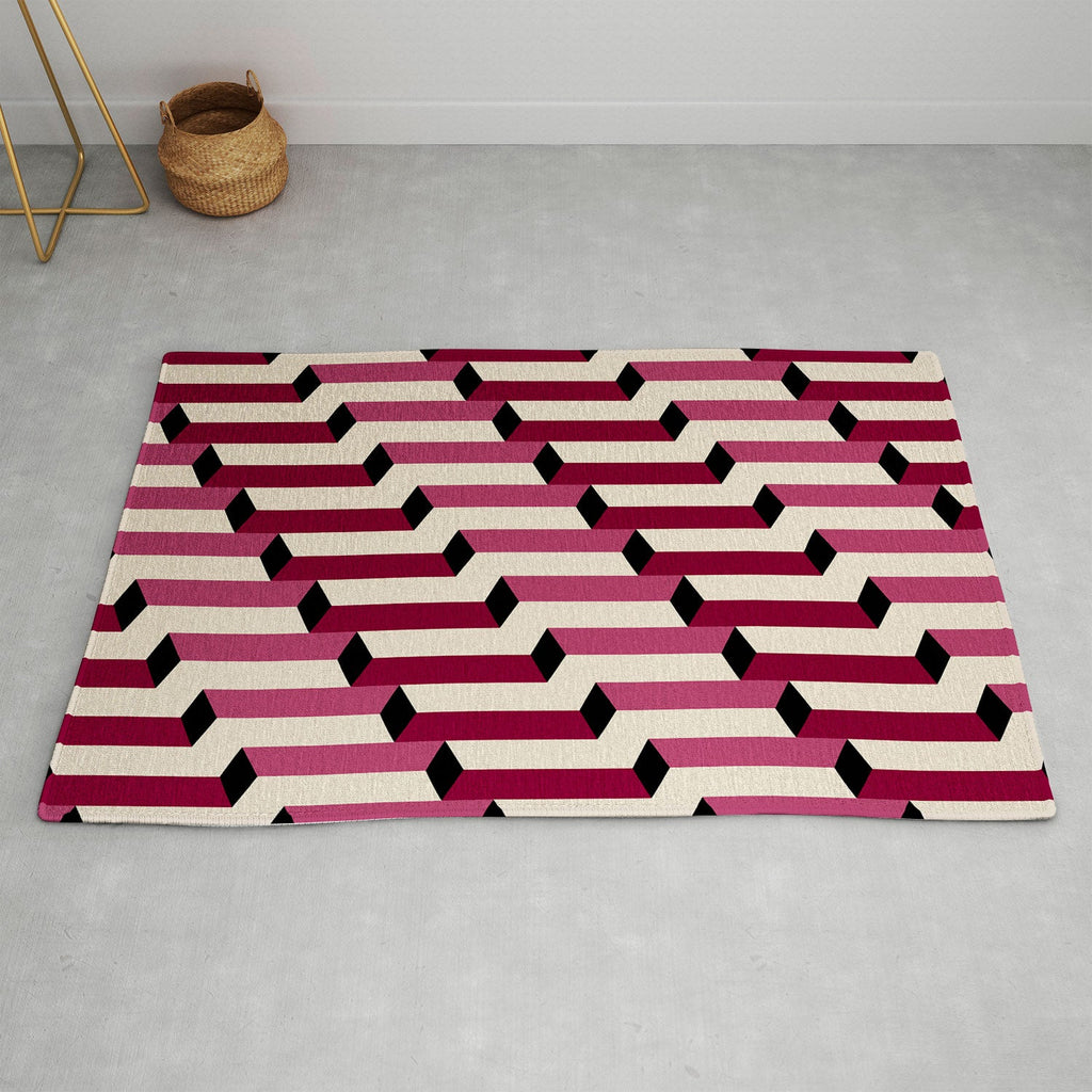 Colour Poems Columns Pattern I Area Rug