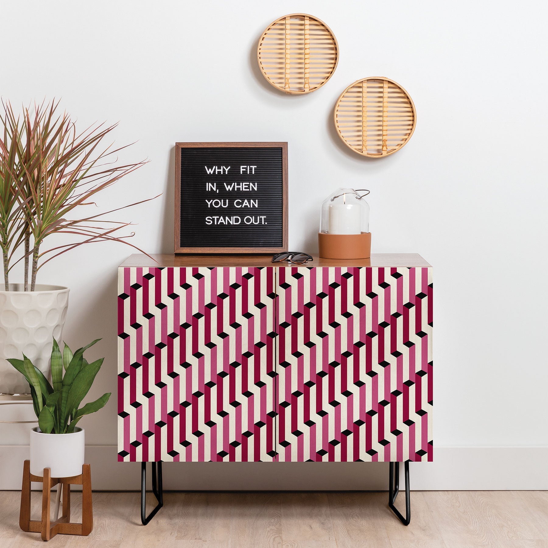 Colour Poems Columns Pattern I Credenza