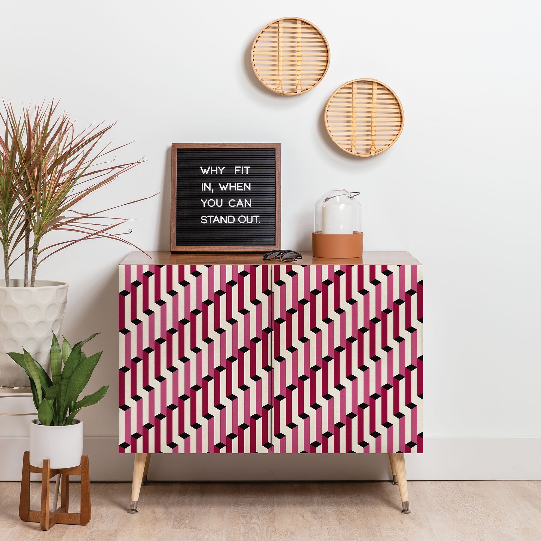 Colour Poems Columns Pattern I Credenza