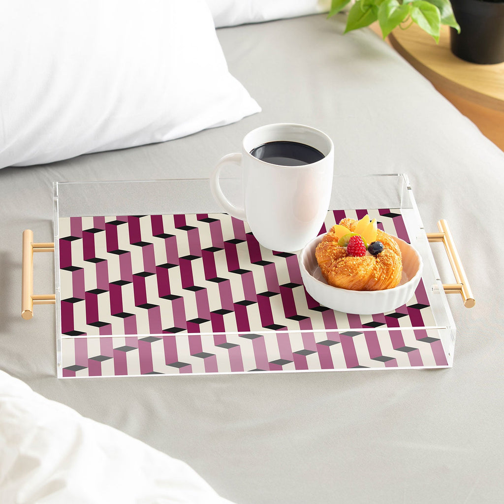 Colour Poems Columns Pattern I Acrylic Tray