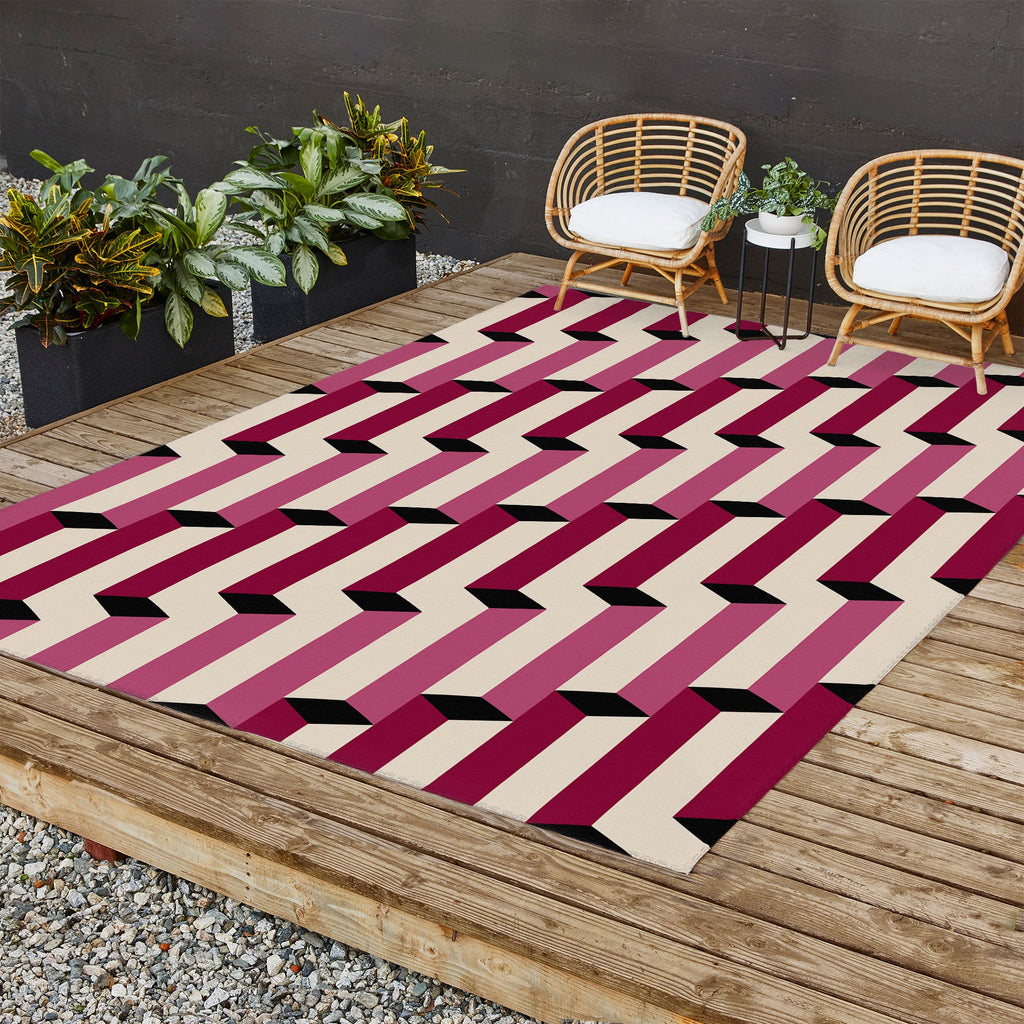 Colour Poems Columns Pattern I Outdoor Rug