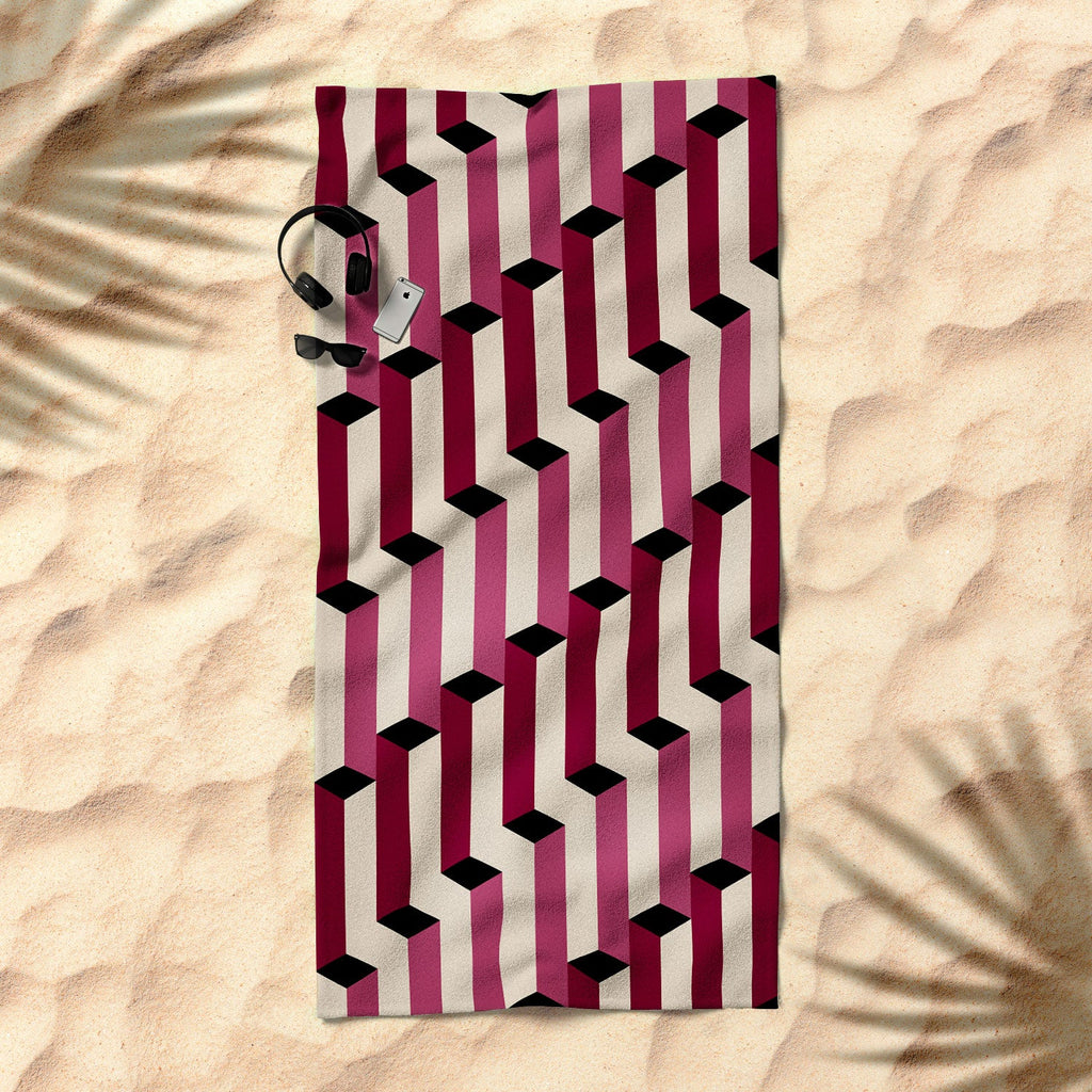 Colour Poems Columns Pattern I Beach Towel