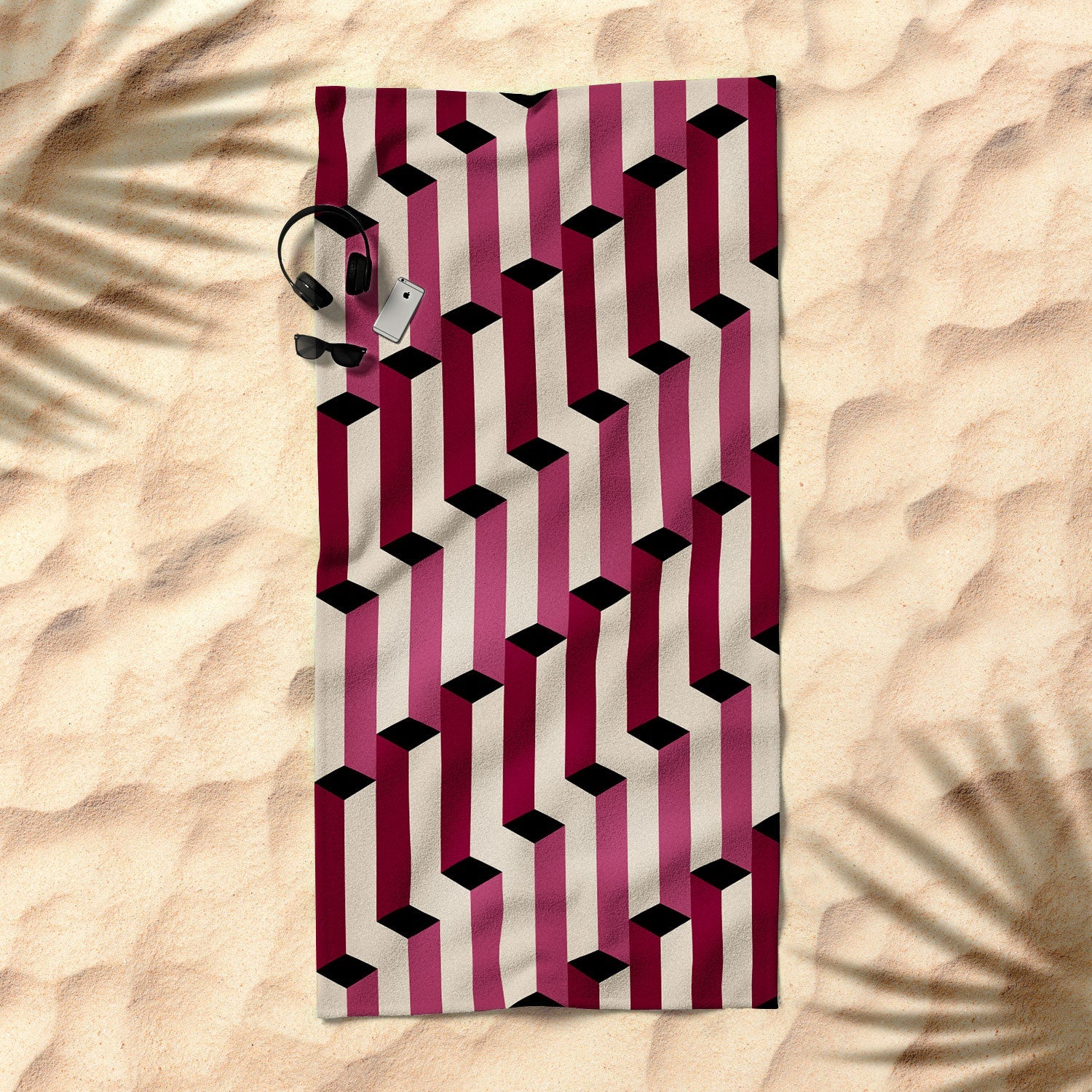 Colour Poems Columns Pattern I Beach Towel
