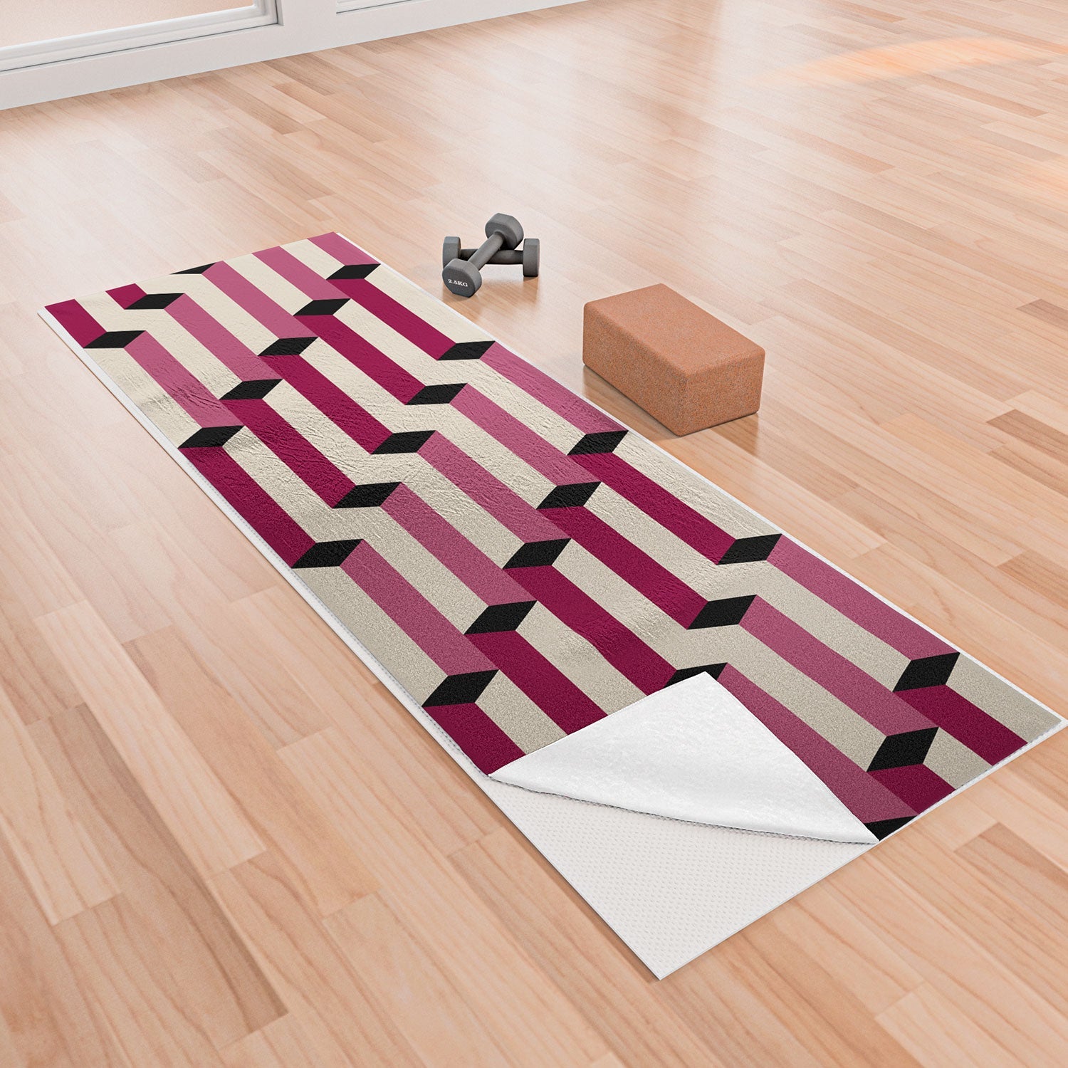 Colour Poems Columns Pattern I Yoga Towel