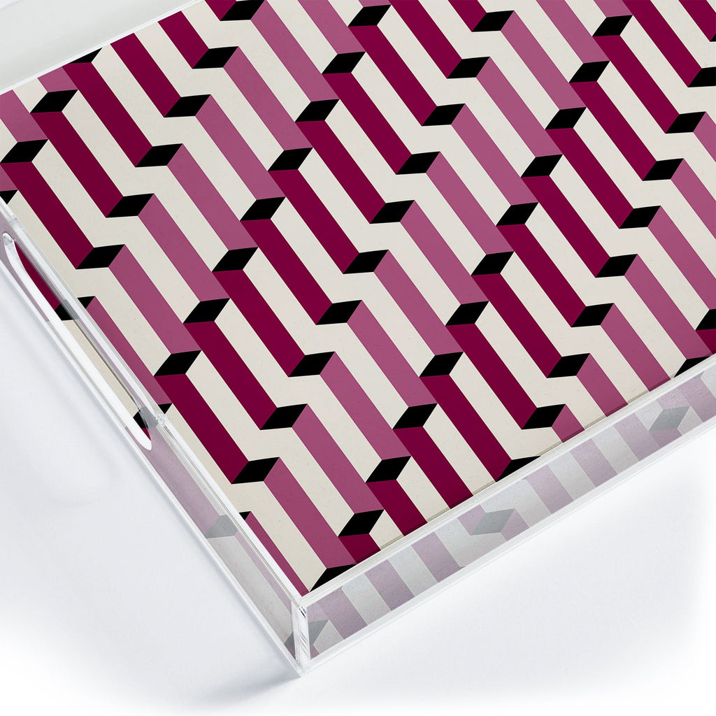 Colour Poems Columns Pattern I Acrylic Tray