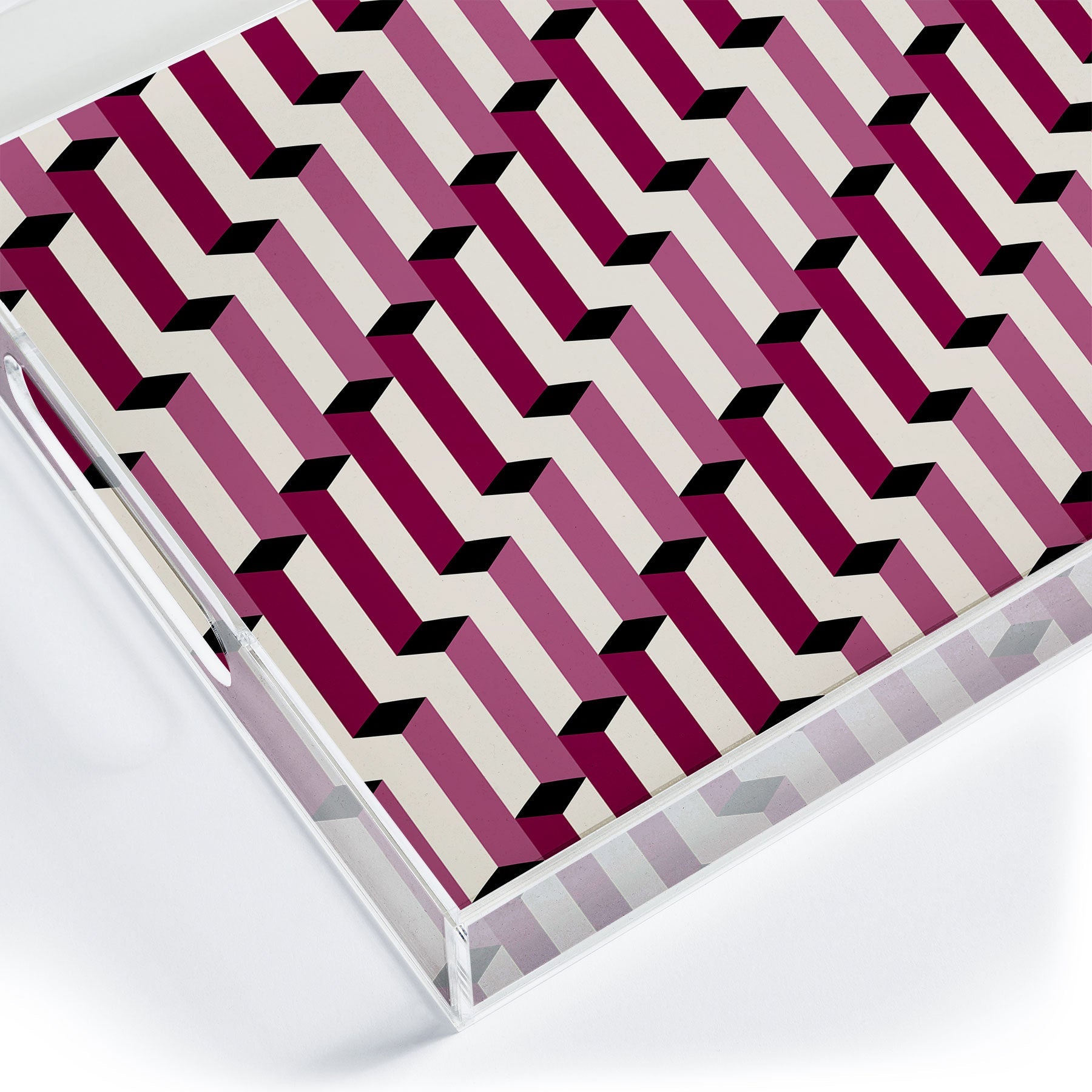 Colour Poems Columns Pattern I Acrylic Tray