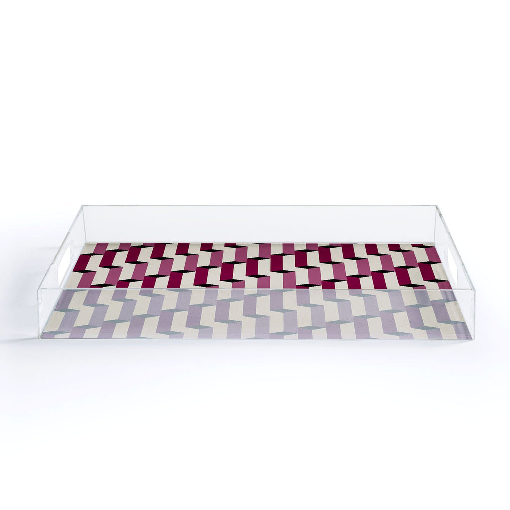 Colour Poems Columns Pattern I Acrylic Tray