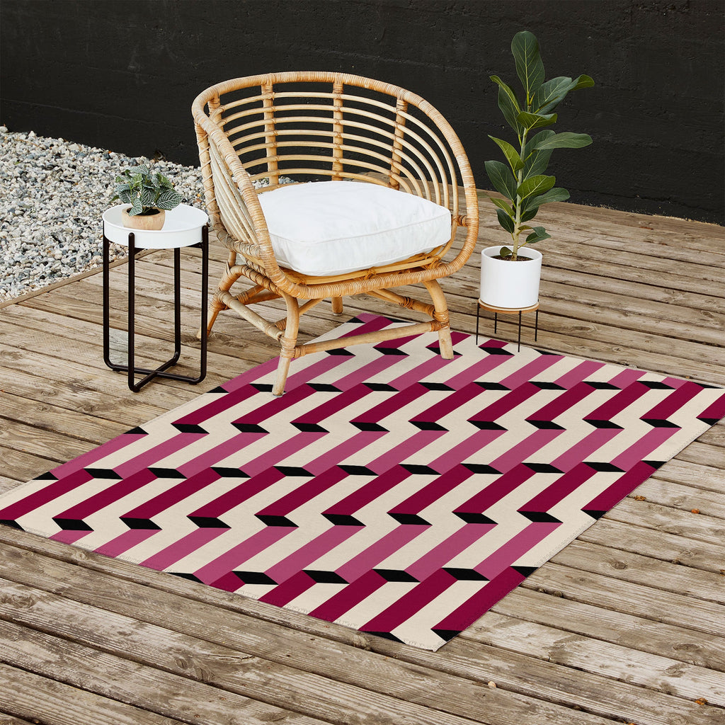Colour Poems Columns Pattern I Outdoor Rug