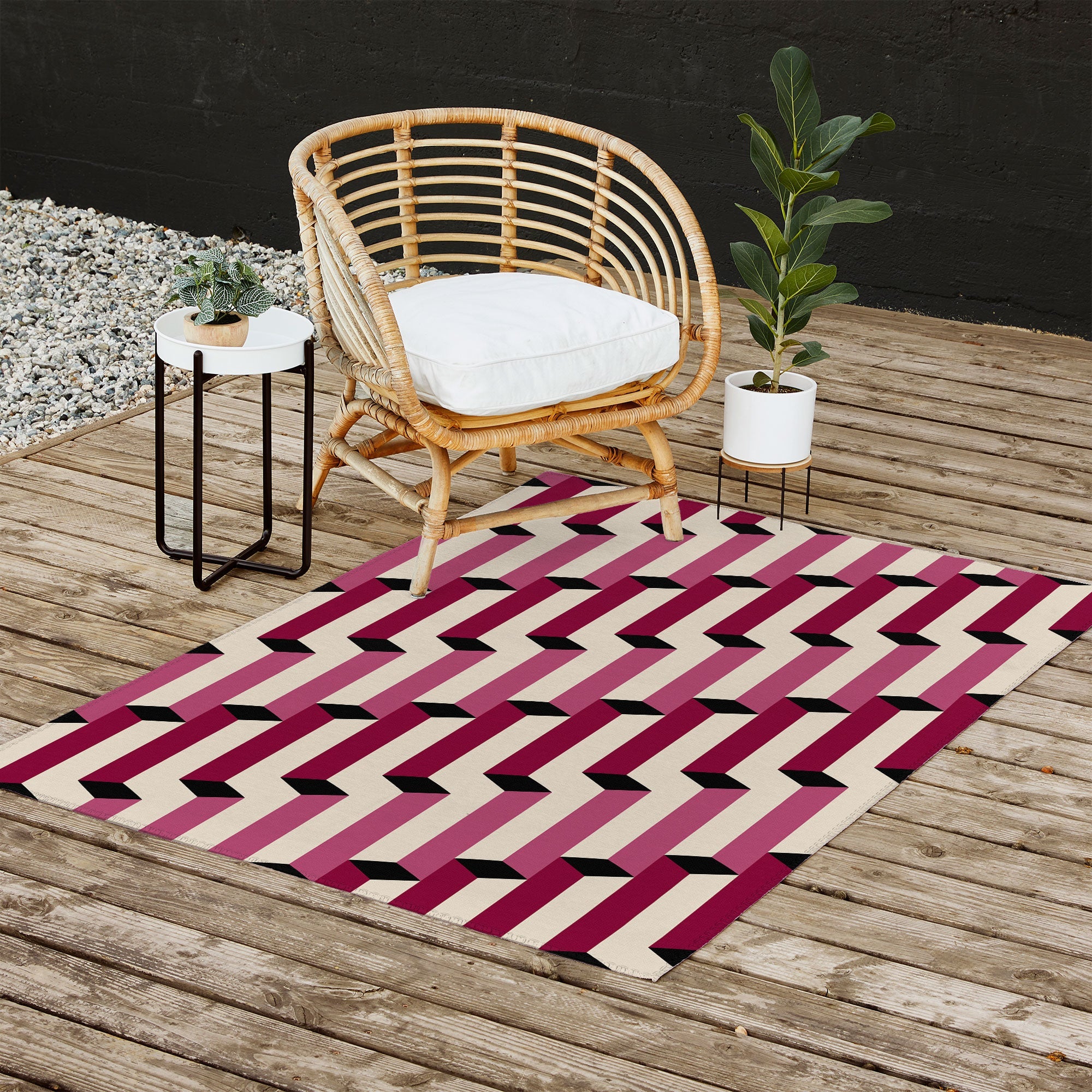 Colour Poems Columns Pattern I Outdoor Rug