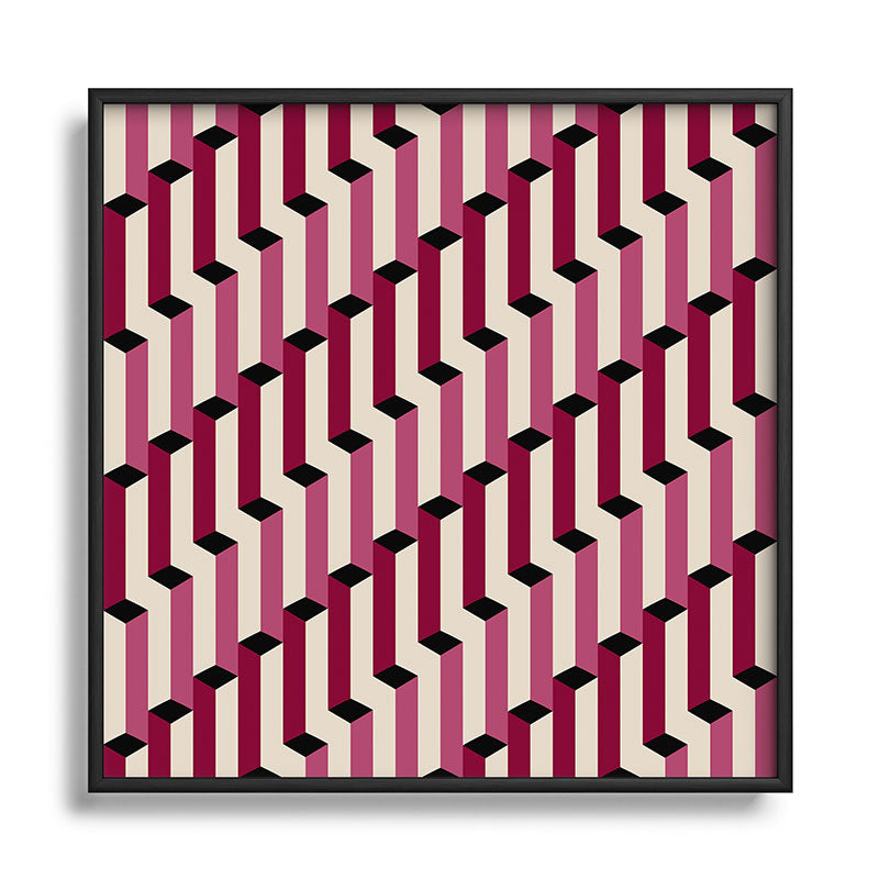 Colour Poems Columns Pattern I Square Metal Framed Art Print