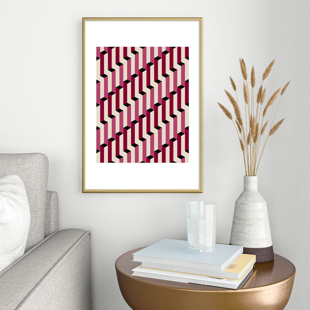 Colour Poems Columns Pattern I Metal Framed Art Print