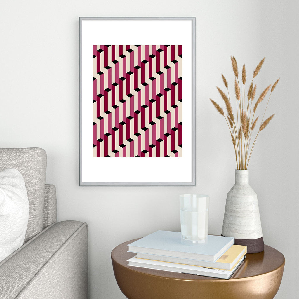Colour Poems Columns Pattern I Metal Framed Art Print