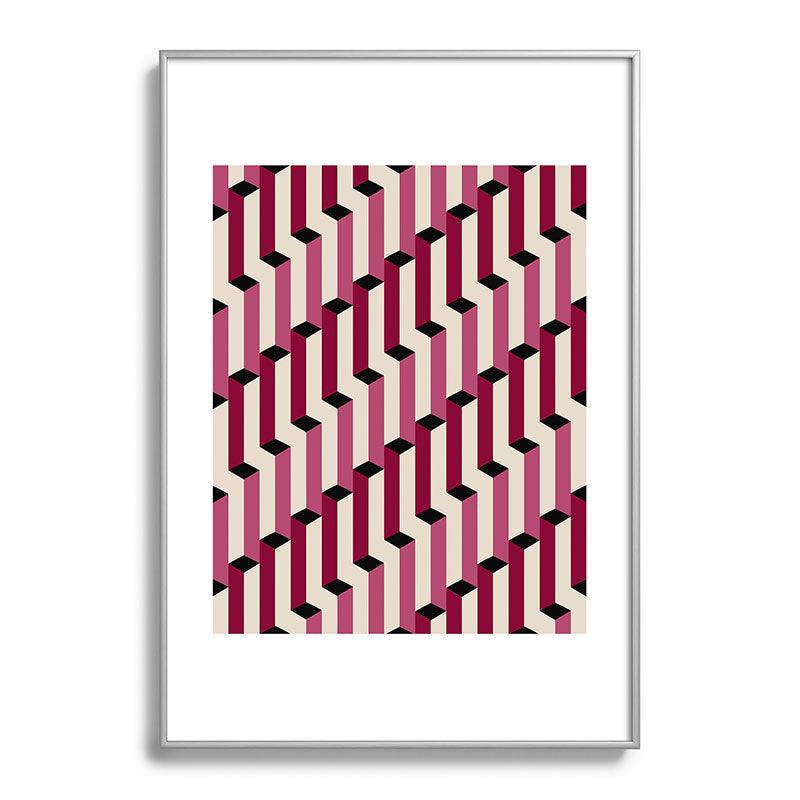 Colour Poems Columns Pattern I Metal Framed Art Print