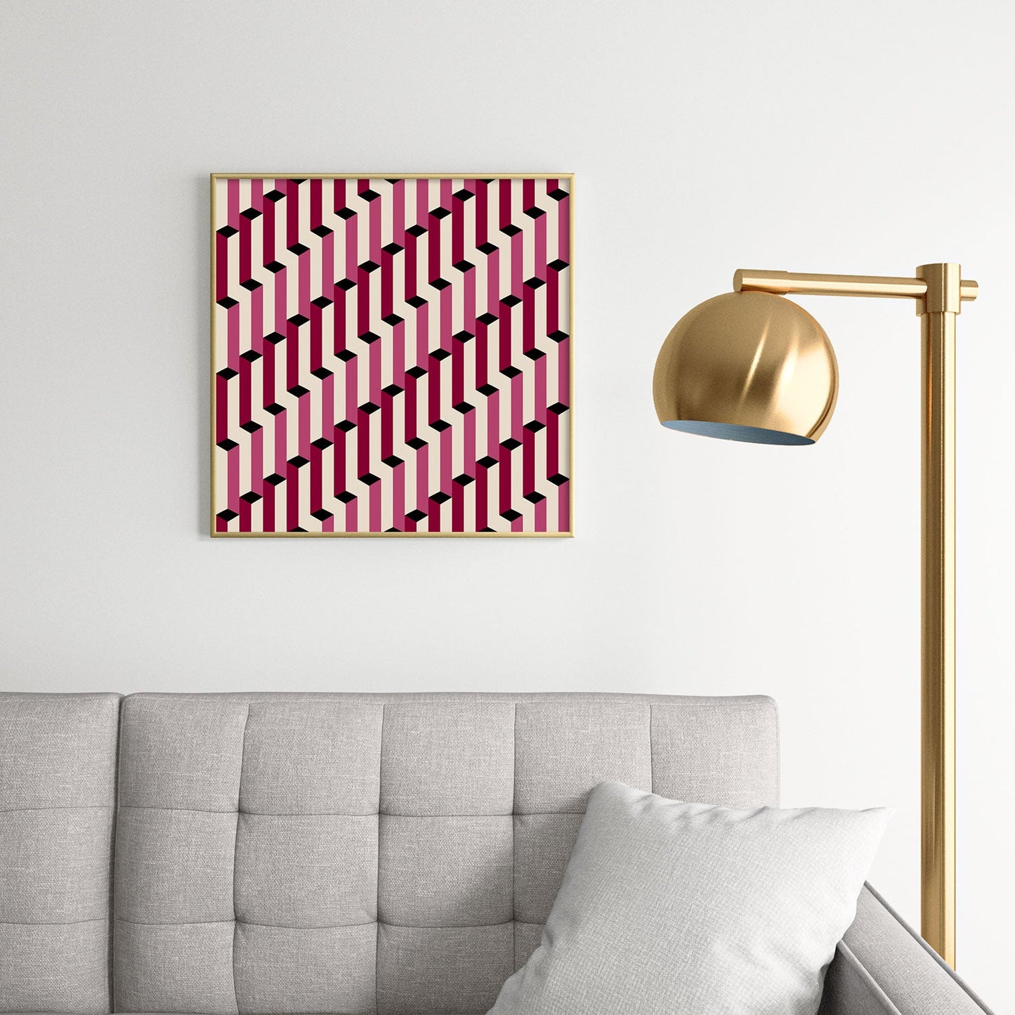 Colour Poems Columns Pattern I Square Metal Framed Art Print