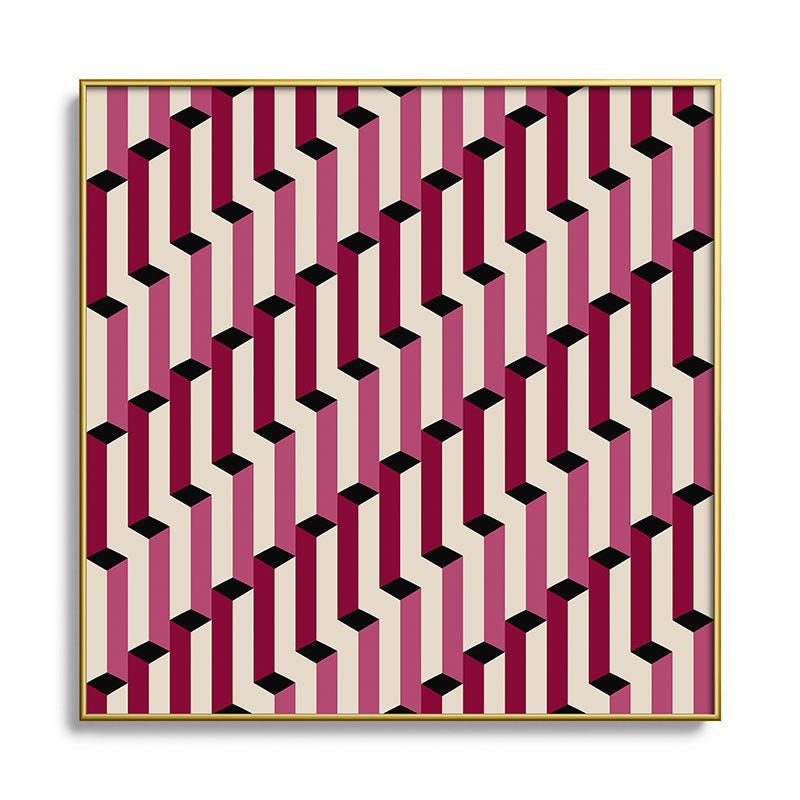 Colour Poems Columns Pattern I Square Metal Framed Art Print