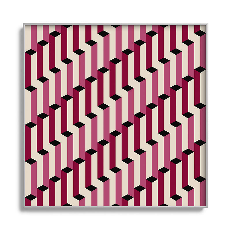 Colour Poems Columns Pattern I Square Metal Framed Art Print