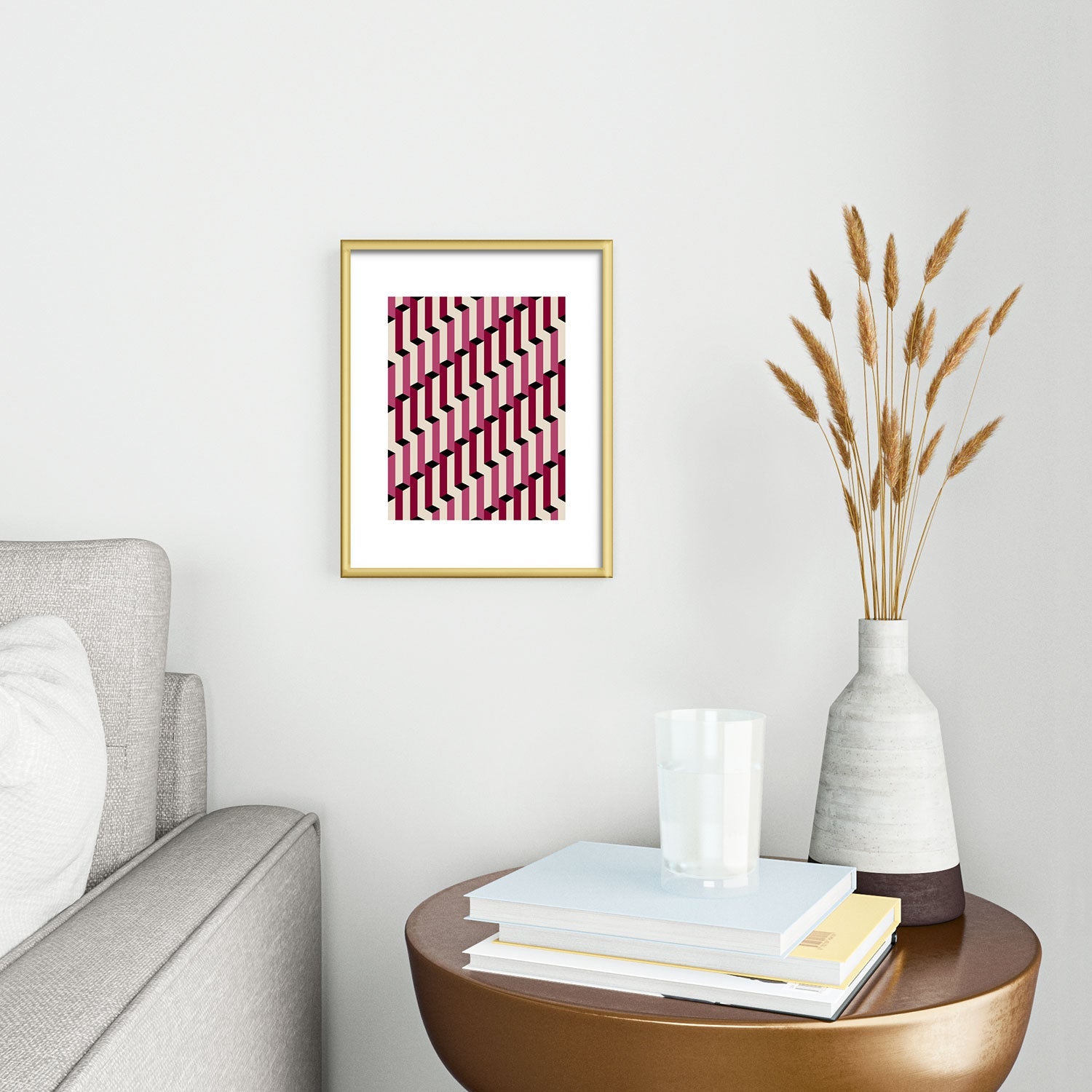 Colour Poems Columns Pattern I Metal Framed Art Print