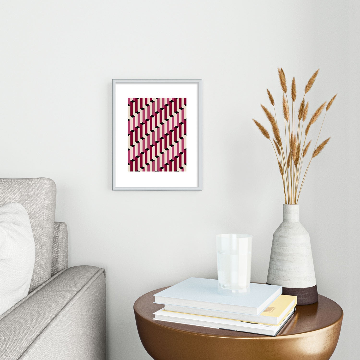 Colour Poems Columns Pattern I Metal Framed Art Print