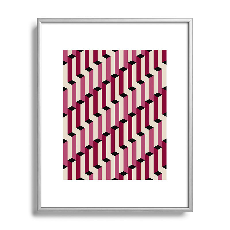 Colour Poems Columns Pattern I Metal Framed Art Print