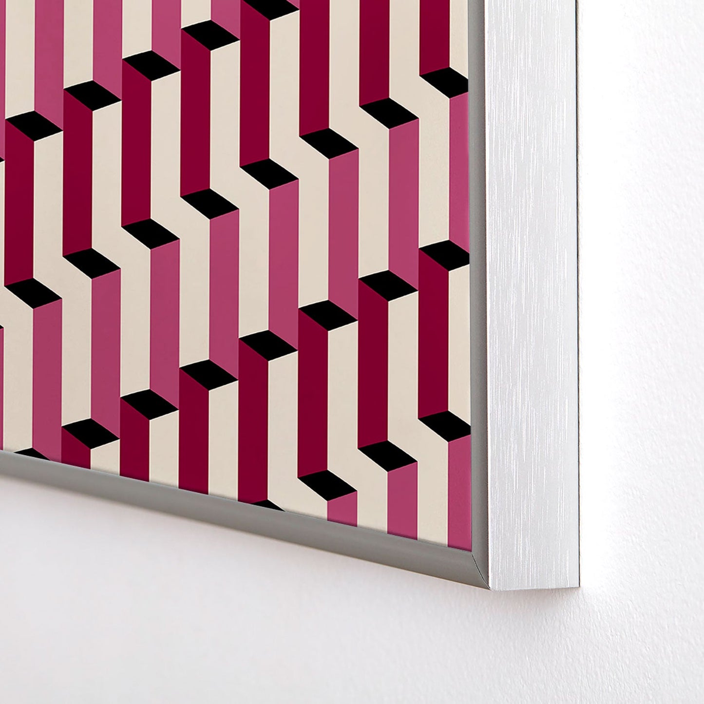Colour Poems Columns Pattern I Square Metal Framed Art Print