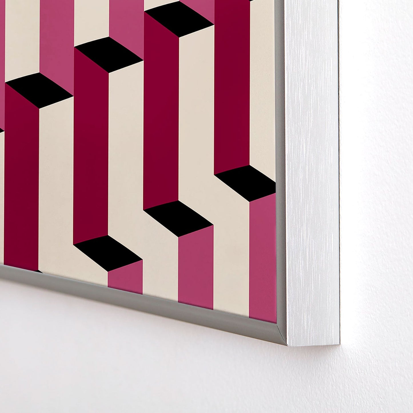 Colour Poems Columns Pattern I Square Metal Framed Art Print