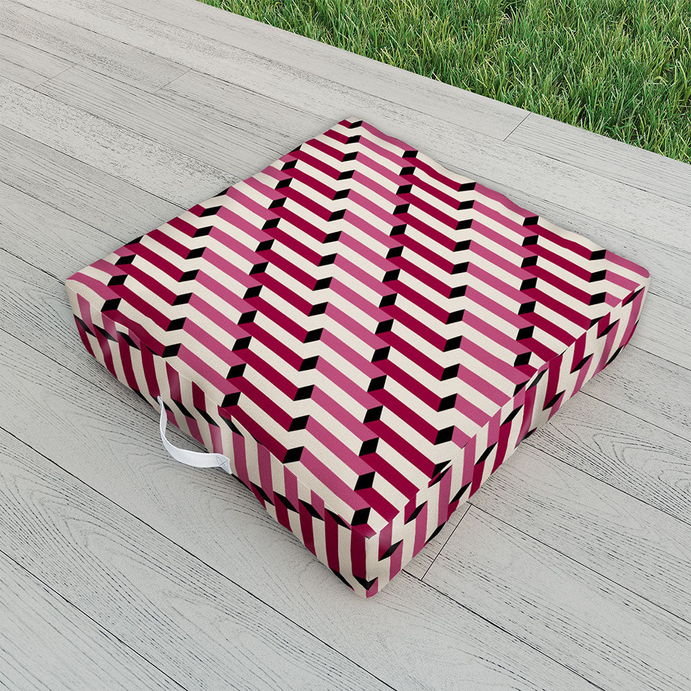 Colour Poems Columns Pattern I Outdoor Floor Cushion